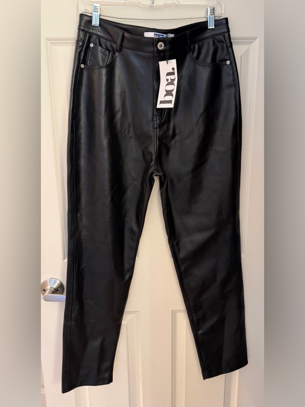 Boa. Because of Alice Faux “Leather Mon Trouser” High Waisted Straight Leg, L - Picture 6 of 12